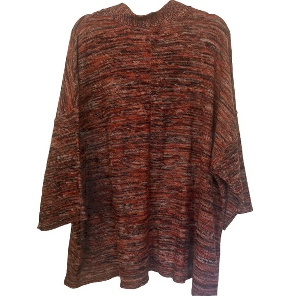 J Jill Pure Jill Womens 2XLSpace Dyed Marled Campari VNeck Sweater Multicolored - Picture 5 of 9